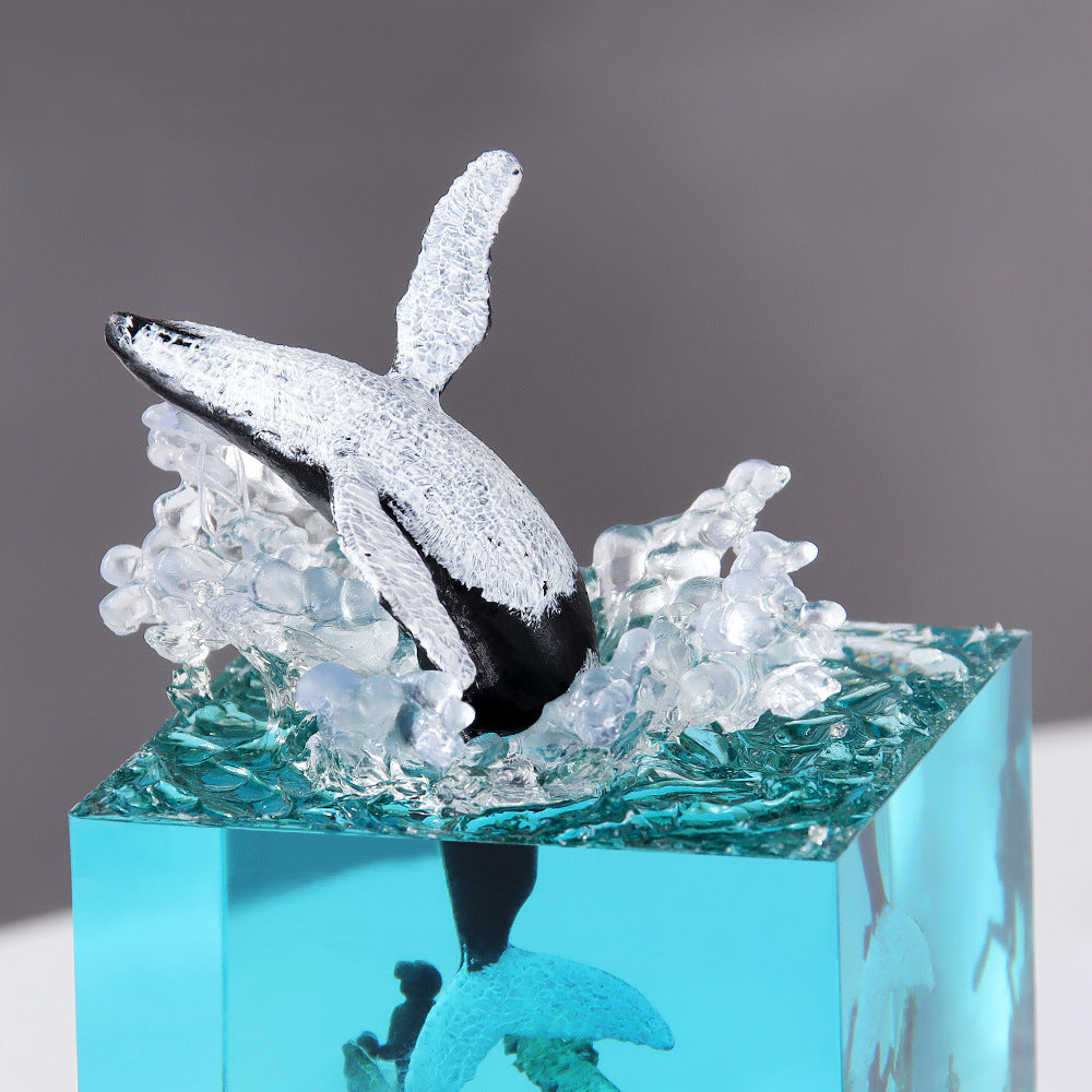 NNEDSZ Shell Dolphin Jumping Handcrafted Ocean Resin Whale Night Light - Unique Home Decor Table Lamp