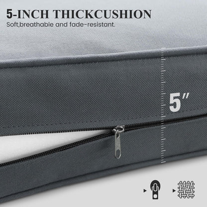 Aluminum Patio Furniture Set, 7 Piece Metal Outdoor Furniture Set, Patio Furniture Set with Waterproof Covers for Backyard Garden（Grey）